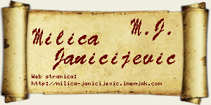 Milica Janičijević vizit kartica